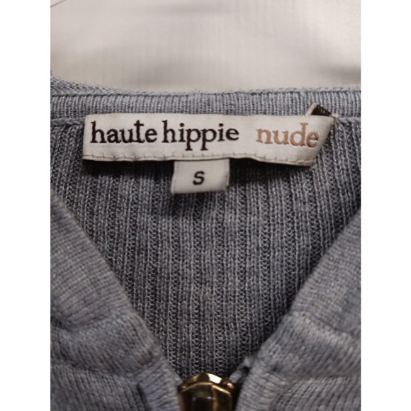 Haute Hippie Nude Women Gray Casual Hooded Sweater Dress S Silk/Cashmere Blend - Picture 3 of 8